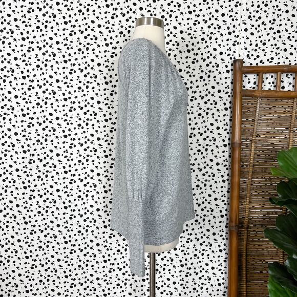 NEW Loft | Grey Puff Long Sleeve Marled Knit Pullover Sweater NWT S - Picture 5 of 11
